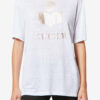 Zewel Ensfarvet linned-T-shirt med logo Zewel Ensfarvet linned-T-shirt med logo