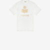 Zewel Ensfarvet linned-T-shirt med logo Zewel Ensfarvet linned-T-shirt med logo
