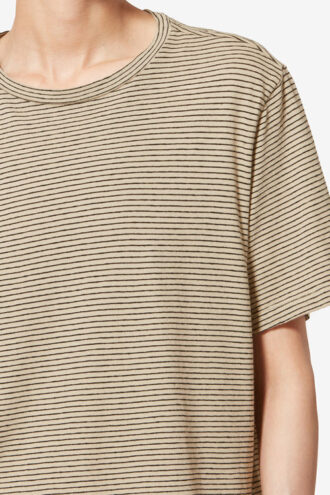 Zewel stribet T-shirt i bomuld og hør