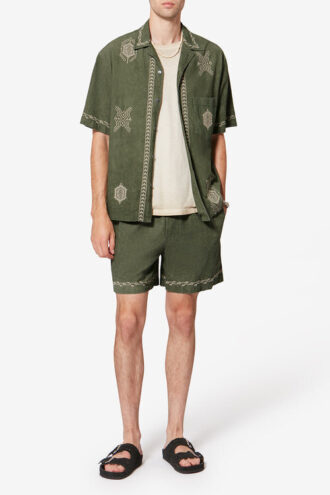 Zilan broderede bomuldsgaze-shorts