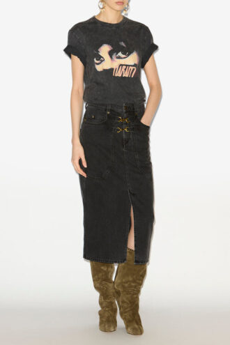 Zoeline bomulds-T-shirt med print