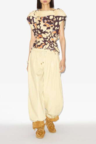 Zohra Top i vævet jersey med print