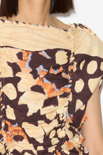 Zohra Top i vævet jersey med print